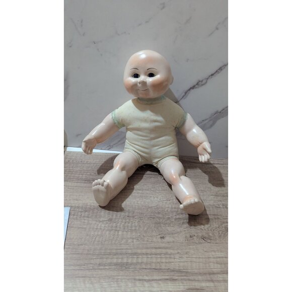 Vintage  Baby Doll Blue Eyes & Painted Features 16"Porcelain ceramic Cloth - Picture 10 of 12